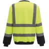 Sweat-shirt haute visibilité col rond Jaune / marine Yoko – vue 2