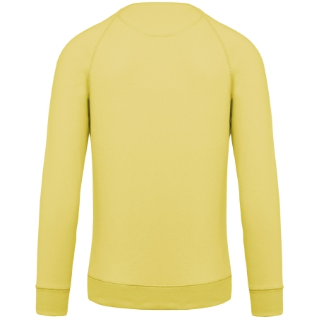 Sweat-shirt bio col rond raglan Kariban – Jaune citron – vue 2