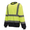 Sweat-shirt haute visibilité col rond Jaune / marine Yoko – vue 3