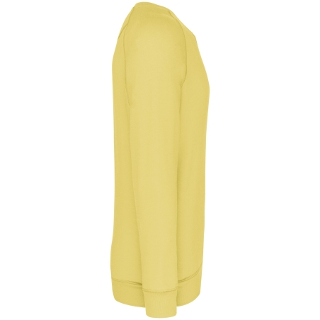 Sweat-shirt bio col rond raglan Kariban – Jaune citron – vue 3