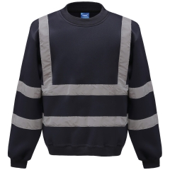 Sweat-shirt haute visibilité col rond Marine – Yoko