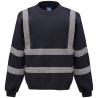 Sweat-shirt haute visibilité col rond Marine – Yoko