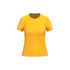 T-shirt col rond femme manches courtes Jaune Kariban