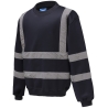 Sweat-shirt haute visibilité col rond Marine – Yoko – vue 3
