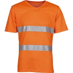 T-shirt col V haute visibilité orange Yoko Top Cool