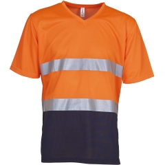 T-shirt col V haute visibilité orange Yoko – EN ISO 20471-2