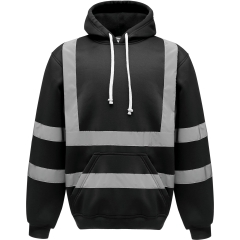 Sweat à capuche haute visibilité Noir 280 g/m² – Yoko