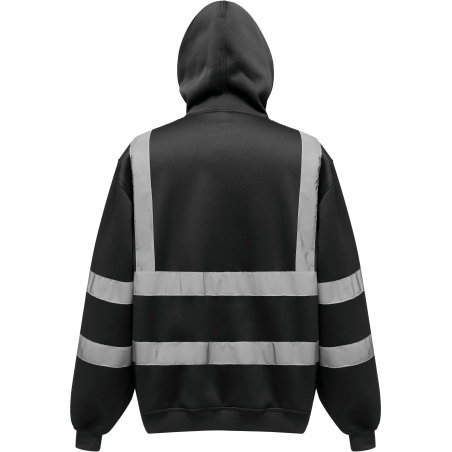 Sweat à capuche haute visibilité Noir 280 g/m² – Yoko – vue 2