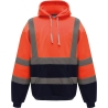 Sweat capuche haute visibilité Orange/Marine Yoko 280 g/m²