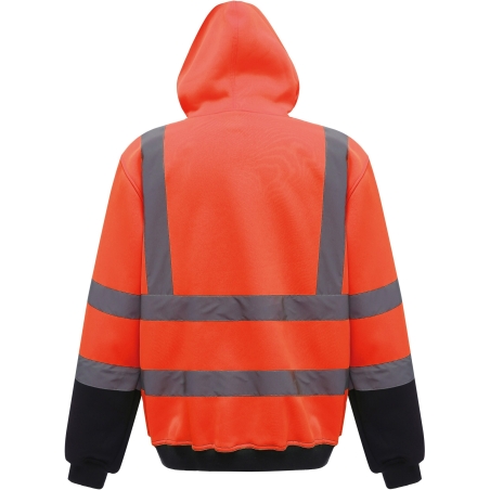 Sweat capuche haute visibilité Orange/Marine Yoko 280 g/m² – vue 2