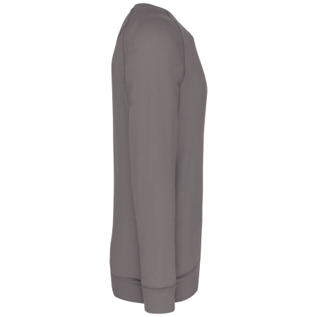 Sweat-shirt Bio French Terry Col Rond Gris Storm Kariban – vue 3