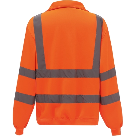 Sweat-shirt 1/4 zip haute visibilité Orange Yoko – EN ISO 20471 – vue 2