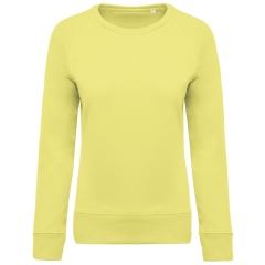 Sweat-shirt Bio Col Rond Raglan Jaune Femme Kariban