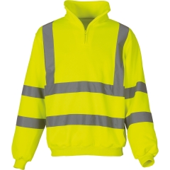 Sweat-shirt 1/4 zip haute visibilité Jaune Yoko