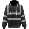 Sweat-shirt zippé capuche haute visibilité Noir Yoko