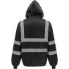 Sweat-shirt zippé capuche haute visibilité Noir Yoko – vue 2