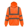Sweat-shirt zippé capuche haute visibilité Orange Yoko