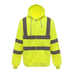 Sweat-shirt zippé capuche haute visibilité Jaune Yoko