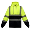 Sweat-shirt zippé capuche haute visibilité Jaune / marine Yoko