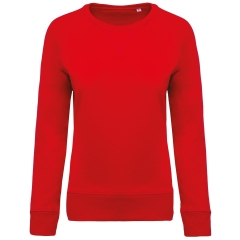Sweat-shirt bio col rond raglan femme Rouge – Kariban
