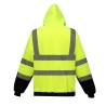 Sweat-shirt zippé capuche haute visibilité Jaune / marine Yoko – vue 2