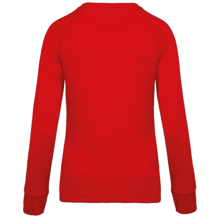 Sweat-shirt bio col rond raglan femme Rouge – Kariban – vue 2
