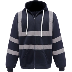 Sweat-shirt zippé capuche haute visibilité Marine Yoko