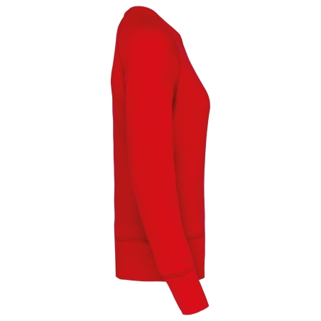 Sweat-shirt bio col rond raglan femme Rouge – Kariban – vue 3