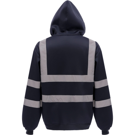 Sweat-shirt zippé capuche haute visibilité Marine Yoko – vue 2