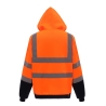 Sweat-shirt zippé capuche haute visibilité Orange / Navy Yoko – vue 2