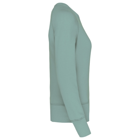 Sweat-shirt Bio Col Rond Raglan Gris Femme Kariban – vue 3