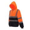 Sweat-shirt zippé capuche haute visibilité Orange / Navy Yoko – vue 3