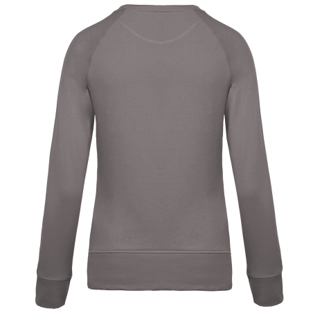 Sweat-shirt bio col rond manches raglan femme Gris Kariban – vue 2