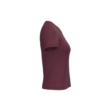 T-shirt col V femme manches courtes Bordeaux Kariban – vue 3