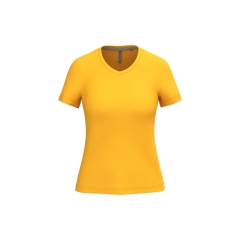 T-shirt col V manches courtes femme Jaune Kariban