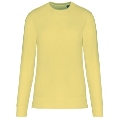 Sweat-shirt écoresponsable col rond jaune unisexe Kariban