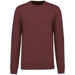 Sweat-shirt écoresponsable col rond Lie-de-vin chiné Kariban