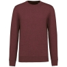 Sweat-shirt écoresponsable col rond Lie-de-vin chiné Kariban