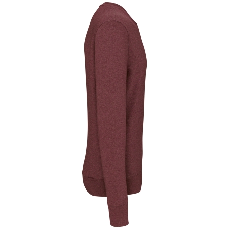 Sweat-shirt écoresponsable col rond Lie-de-vin chiné Kariban – vue 3