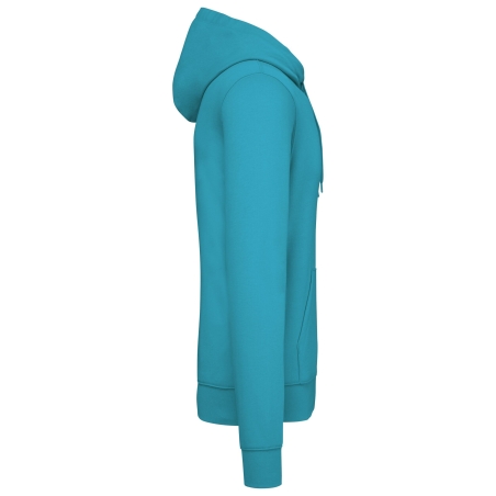 Sweat à capuche écoresponsable turquoise homme Kariban – vue 3