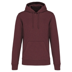 Sweat capuche écoresponsable homme Lie-de-vin chiné Kariban 280 g/m²