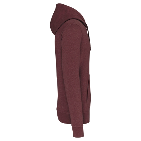 Sweat capuche écoresponsable homme Lie-de-vin chiné Kariban 280 g/m² – vue 3