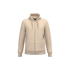 Sweat zippé à capuche recyclé beige unisexe Kariban