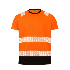 T-shirt haute visibilité recyclé Orange/Noir Result – 155 g/m²