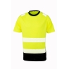 T-shirt de sécurité recyclé Result – Noir / Jaune – 155 g/m²