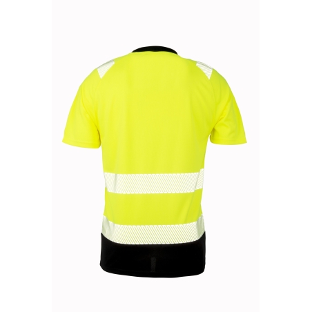 T-shirt de sécurité recyclé Result – Noir / Jaune – 155 g/m² – vue 2