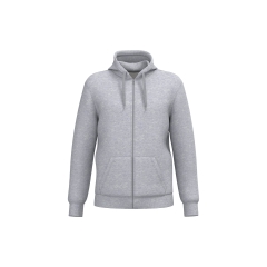 Sweat zippé à capuche recyclé Gris Kariban – Unisexe