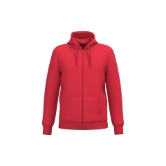 Sweat zippé capuche recyclé rouge unisexe Kariban 280 g/m²