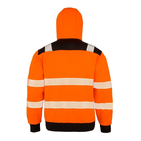Sweat-shirt capuche haute visibilité recyclé Orange Result – vue 2