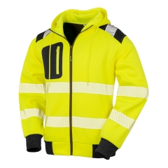 Sweat-shirt à capuche haute visibilité recyclé Jaune Result